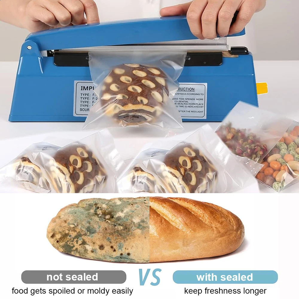 Electric Heat Bag Sealing Machine Plastic Sealer Hand Press Food Seal Impulse Fast Packaging 240828
