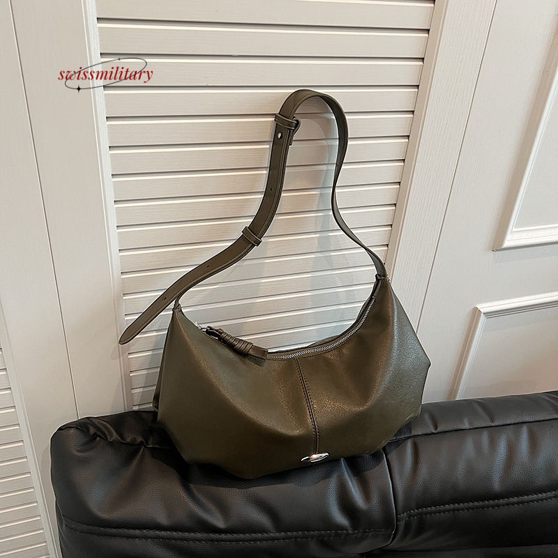 Swissmilitary Large capacity high-end handbag for women, 2024 autumn new item, niche design, crossbody bag, single shoulder armpit dumpling bag #26