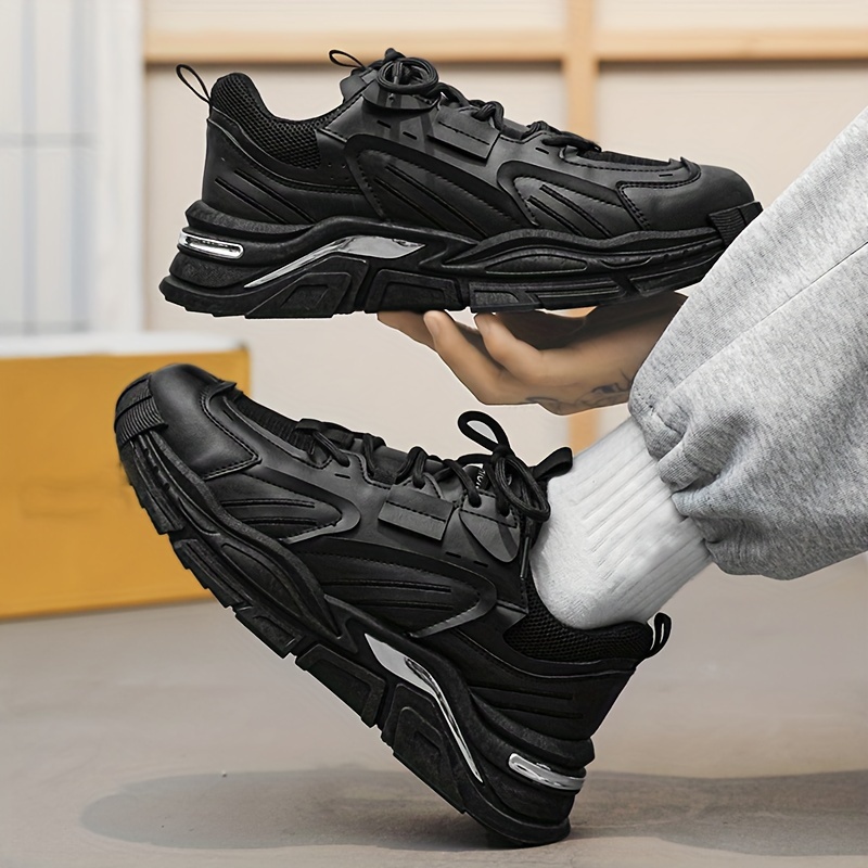 Breathable Chunky Sneakers for Men - Comfy Non-Slip Lace Up Shoes for Outdoor Activities