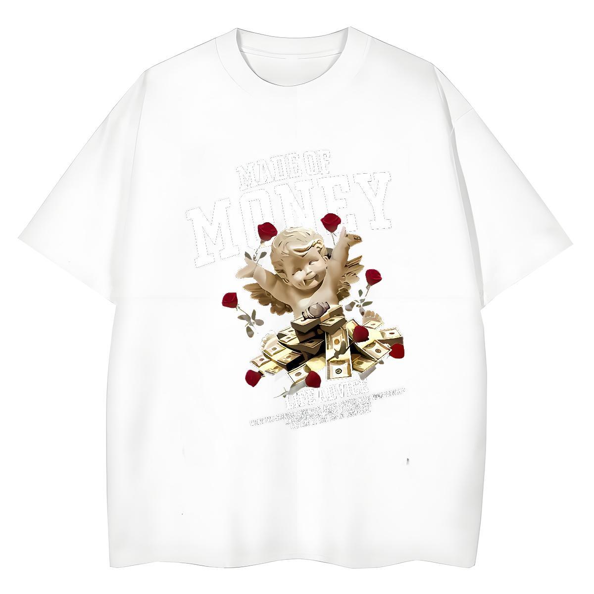 5A Women Tshirts 230g Cotton letter Casual T Shirt For Woman Comfortable Plus Size Cartoon Tees