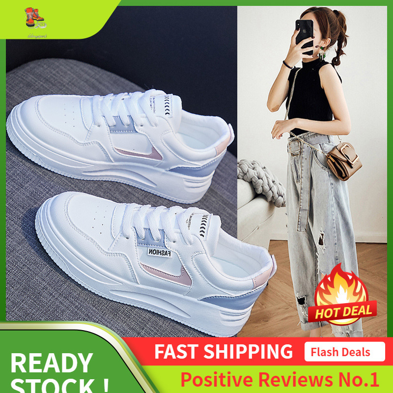 Ddmysports Instagram Trendy Basic Little White Women Spring New Breathable Thick Sole Korean Board Shoes For Female Students QR OUTDOOR