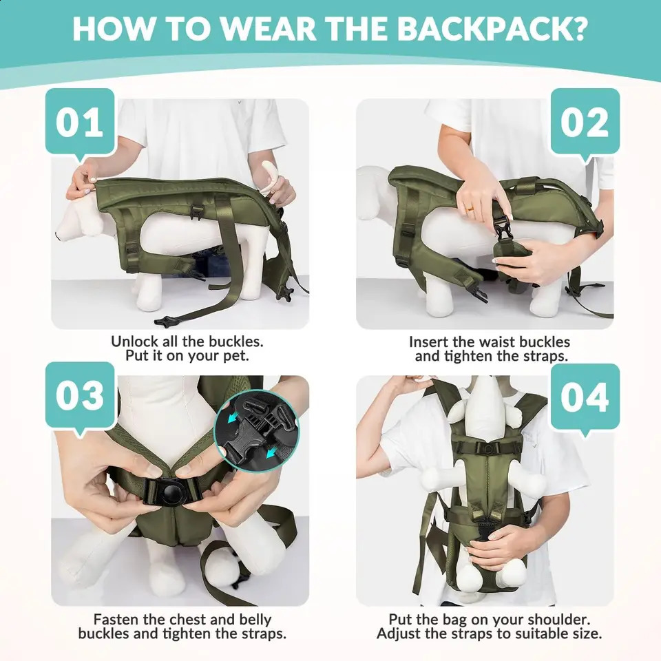 Pet Backpack for Dogs Cat Thickened Sponge Pet Front Dog Backpacks Portable Puppy Transportation Dog Bags 240828