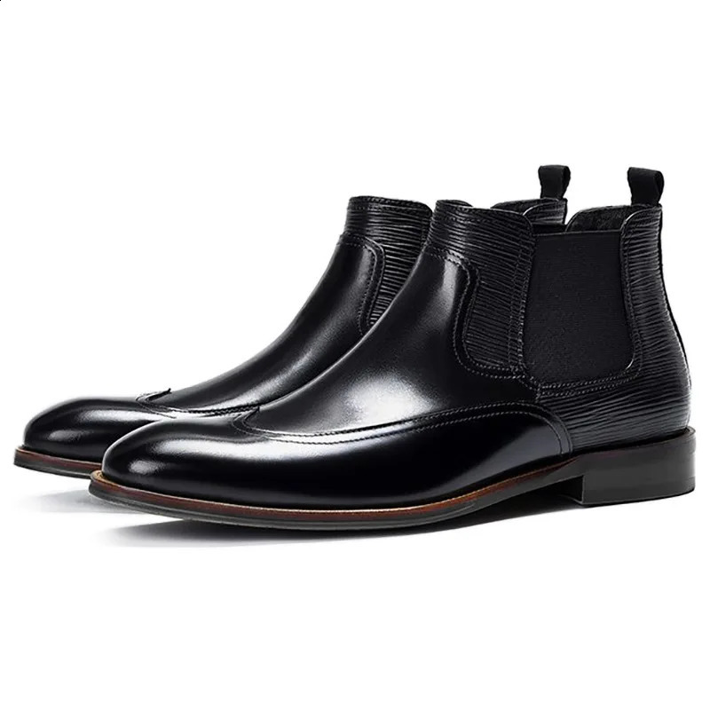 Classic Retro Genuine Leather Boots Men Fashion Ankle Mens Casual British Style Short Boot High-Top Shoes 240828