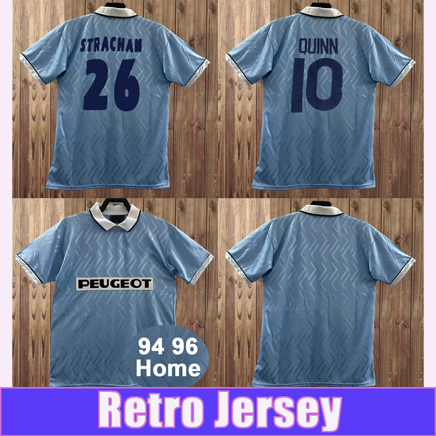 1994 1996 Coventry City RETRO Mens Soccer Jerseys QUINN STRACHAN Home Light Blue Football Shirt Short Sleeve Vintage Adult Uniforms