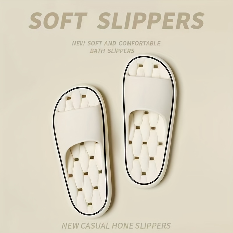 EVA Solid Color Pillow Slides, Lightweight Flat Soft Sole Home Shower Slides, Quick Drying Beach Slides