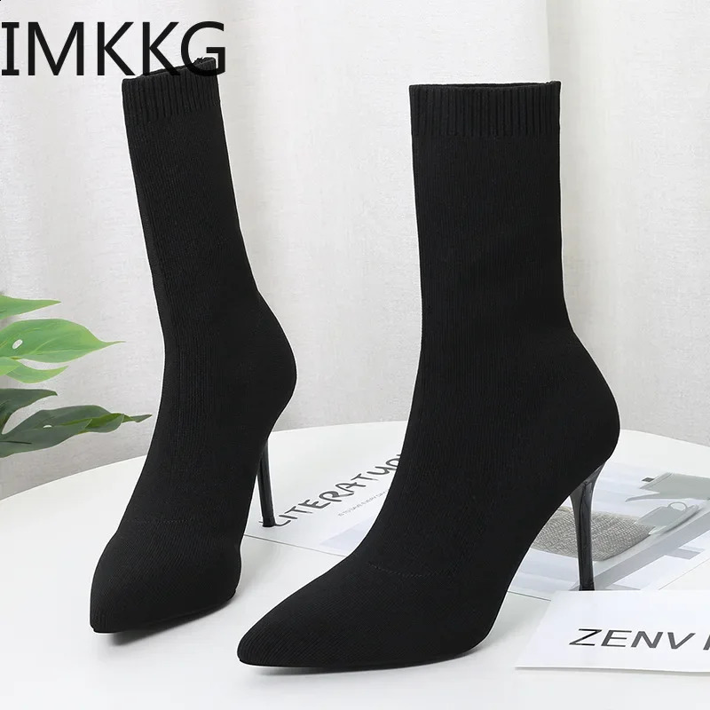 Sexy Socks Boots Knitted Elastic Boots Womens High Boots Fashion Shoes 2024 Spring/Summer Ankle Boots Womens Size 42 240827