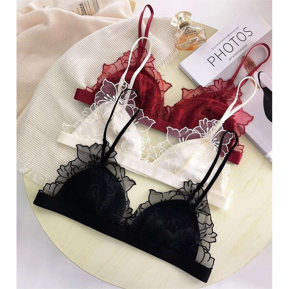 Sexy push up underwear set embroidery women ultra-thin bra without steel ring gerie with underpants suit