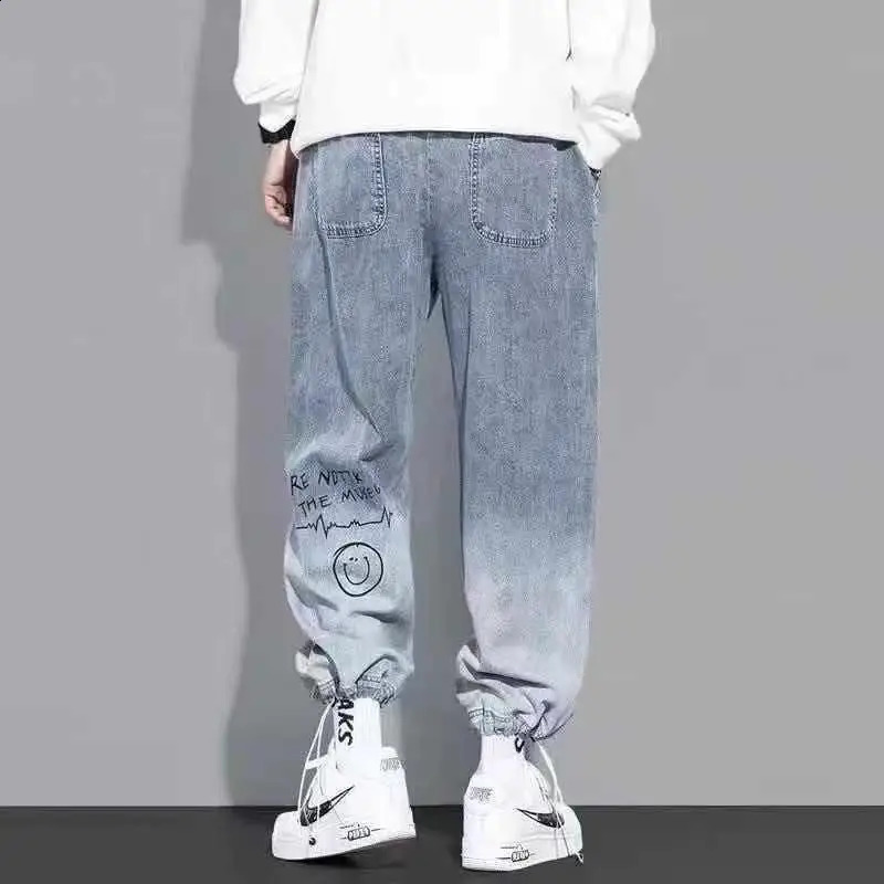 High quality fashion mens cargo pants hip-hop trend street clothing jogging pants mens casual elastic waist mens clothing Trouser 240829