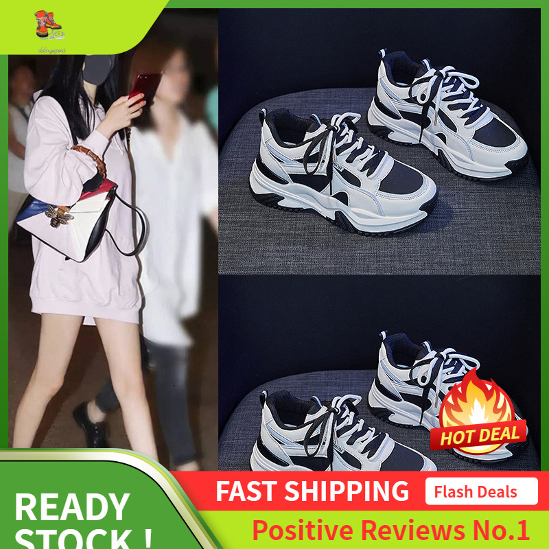 Ddmysports Korean Version Of Dad S For Women In Spring New Breathable Student Casual Instagram Thick Soled High Rise Sports Shoes A OUTDOOR