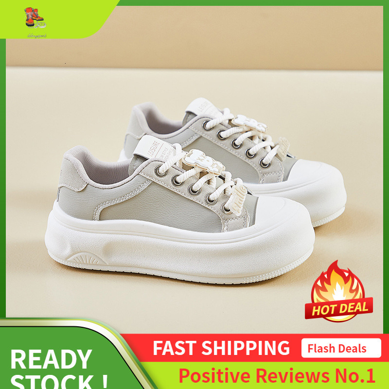 Ddmysports Autumn White New Korean Edition Ins Female Students Thick Soled Eight Increasing Sports Board Shoes Casual Street Photography MXD OUTDOOR