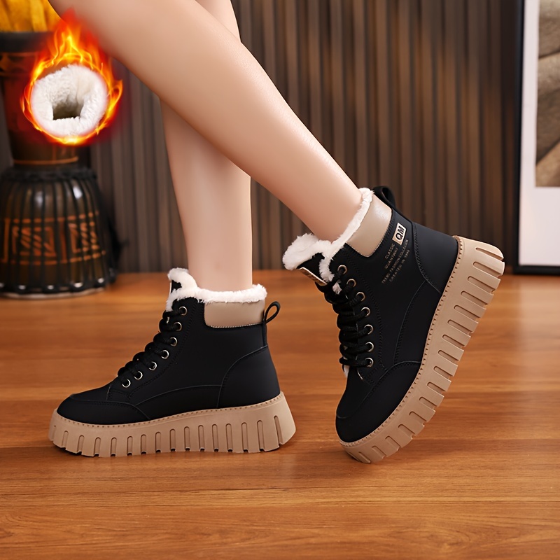 Women's Winter Snow Boots with Plush Inner Lining and Thick Soles for Comfort and Versatility