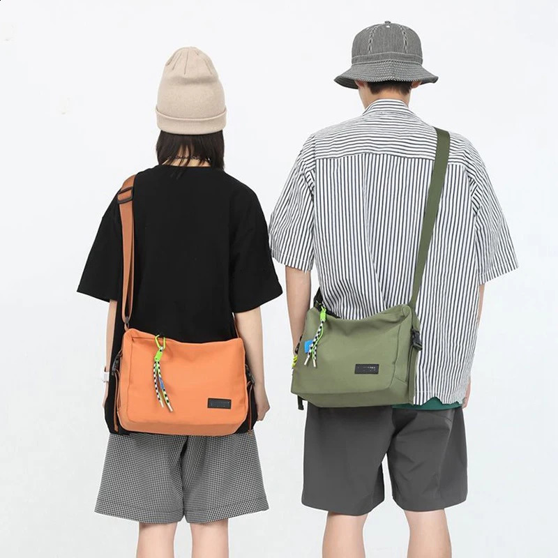 Green Messenger Bag for Men Canvas Bag Crossbody Bags Student Shoulder Bag 240829