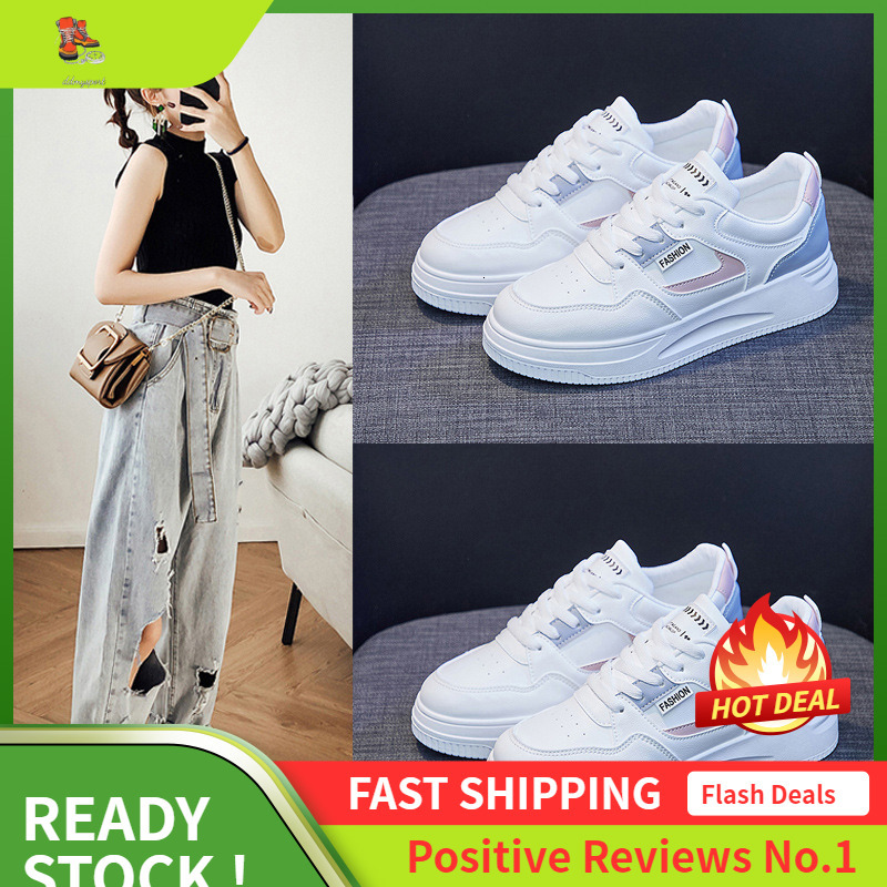 Ddmysports Instagram Trendy Basic Little White Women Spring New Breathable Thick Sole Korean Board Shoes For Female Students QR OUTDOOR