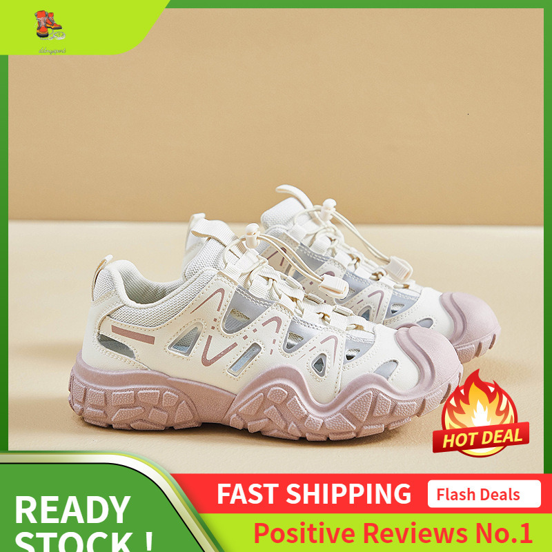 Ddmysports Instagram Korean New Dad Shoes Female Summer Student Running Sports Leisure Ollow Breathable Street Shoot OUTDOOR