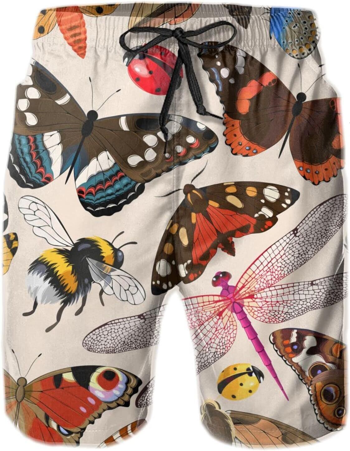 Mens Shorts 3D Printing Pattern Vivid Butterfly Swim Trunks Quick Dry Beach Pants For Men Print Board Swimwear