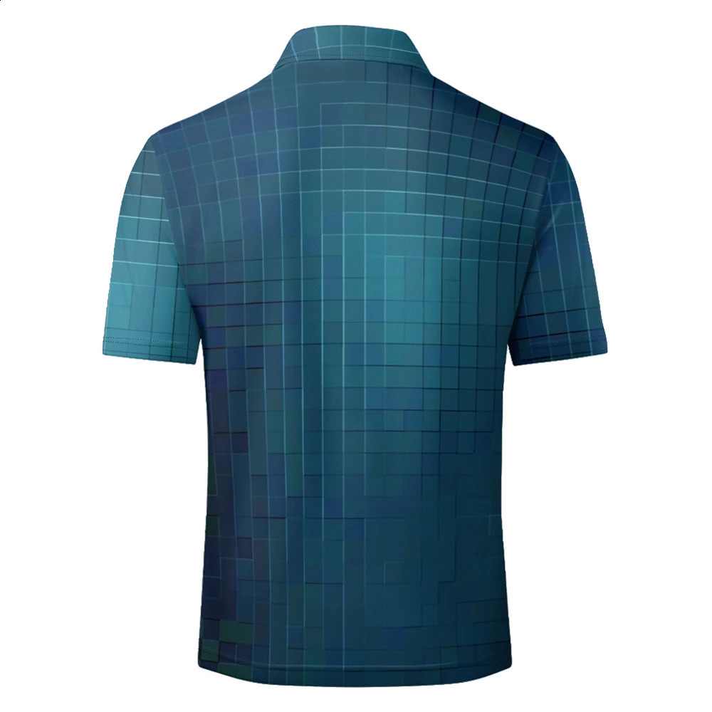 summer lapel golf solid color striped printed polo shirt casual office teal short sleeved Tshirt 240828