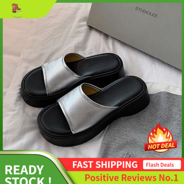 Ddmysports Grape Mom S Summer Outerwear Fashion Simple Round Ead Thick Bottom Wide Face Casual One Step Leather Slippers For Women OUTDOOR