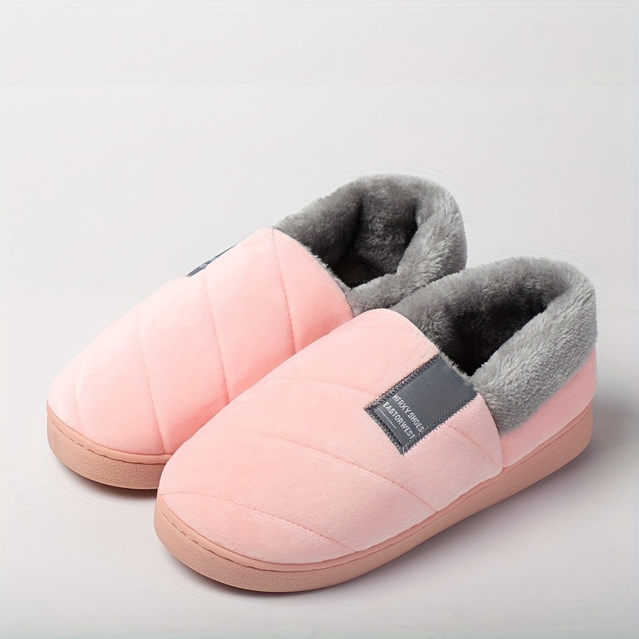 Men's Winter-Ready Slip-On Slippers - Cozy Plush Footwear with Non-Slip Grip, Casual Round Toe Home Shoes slipper
