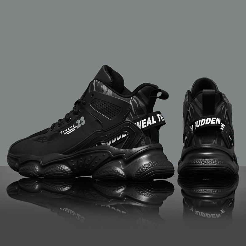 Comfy Non-Slip Lace Up Sneakers for Men's Outdoor Activities with Shock Absorption and Trendy Color Block Design