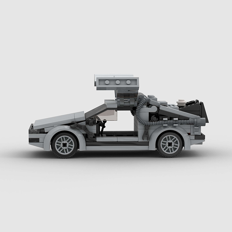 MOC Bricks Back To The Future Sports Car Racing Small Particle Blocks Children's toy Technology Series Future Time Gift