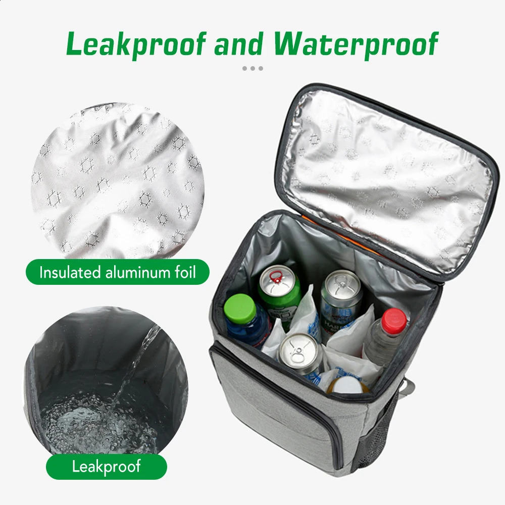 30L cooler backpack leak proof insulated lunch bag Oxford cloth outdoor camping hiking picnic beach 240910