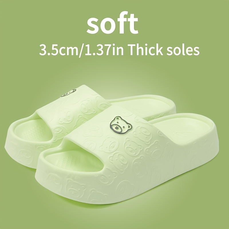 Women's Comfy EVA Slides - Cute Cartoon Design, Non-Slip Thick Sole for Indoor/Outdoor Use, Perfect for Beach & Casual Wear