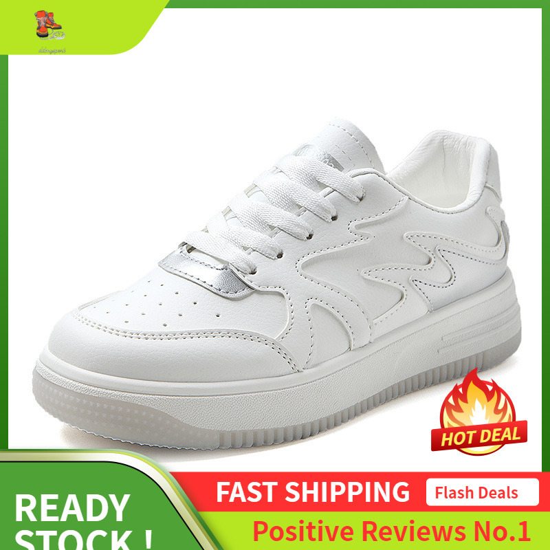 Ddmysports Thick Soled Small White For Women Spring Casual Fashionable Student Board Shoes Breathable And Versatile Height Increasing OUTDOOR