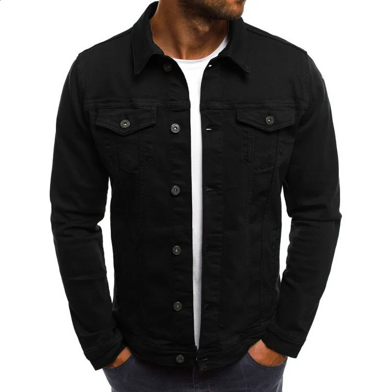 Denim Jacket Men Spring Autumn Red White Black Yellow Army Green Jeans Jacket Men Slim Streetwear Hip Hop Bomber Jacket 240815