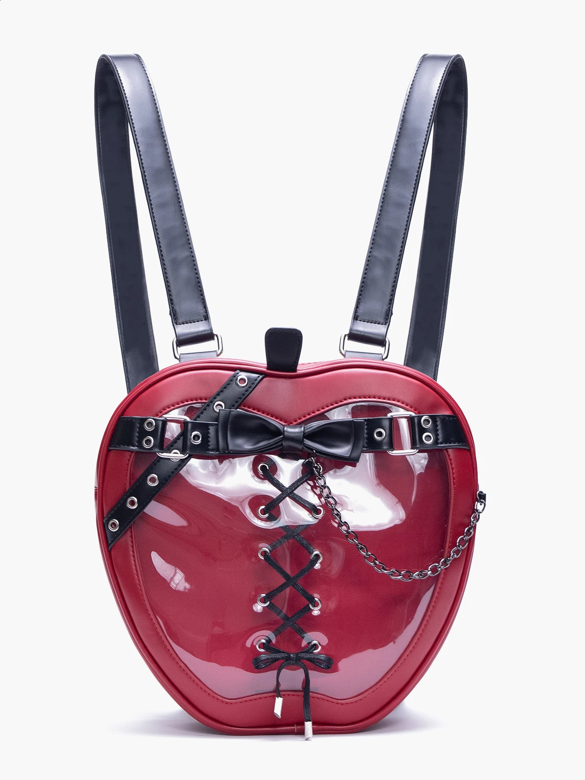 HIATUS original dark style belt chain apple double shoulder pain bag personalized gothic strap bow backpack 240829