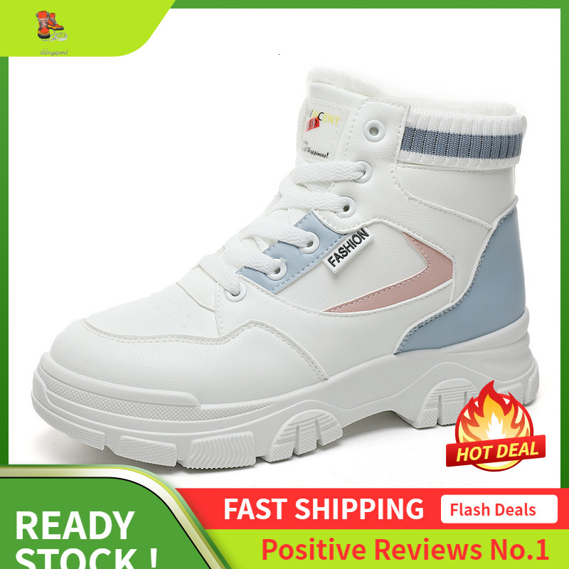 Ddmysports Q New Colored Women S Winter Mid Top Plush Warm Increase Thick Sole Sports And Casual Board Shoes OUTDOOR