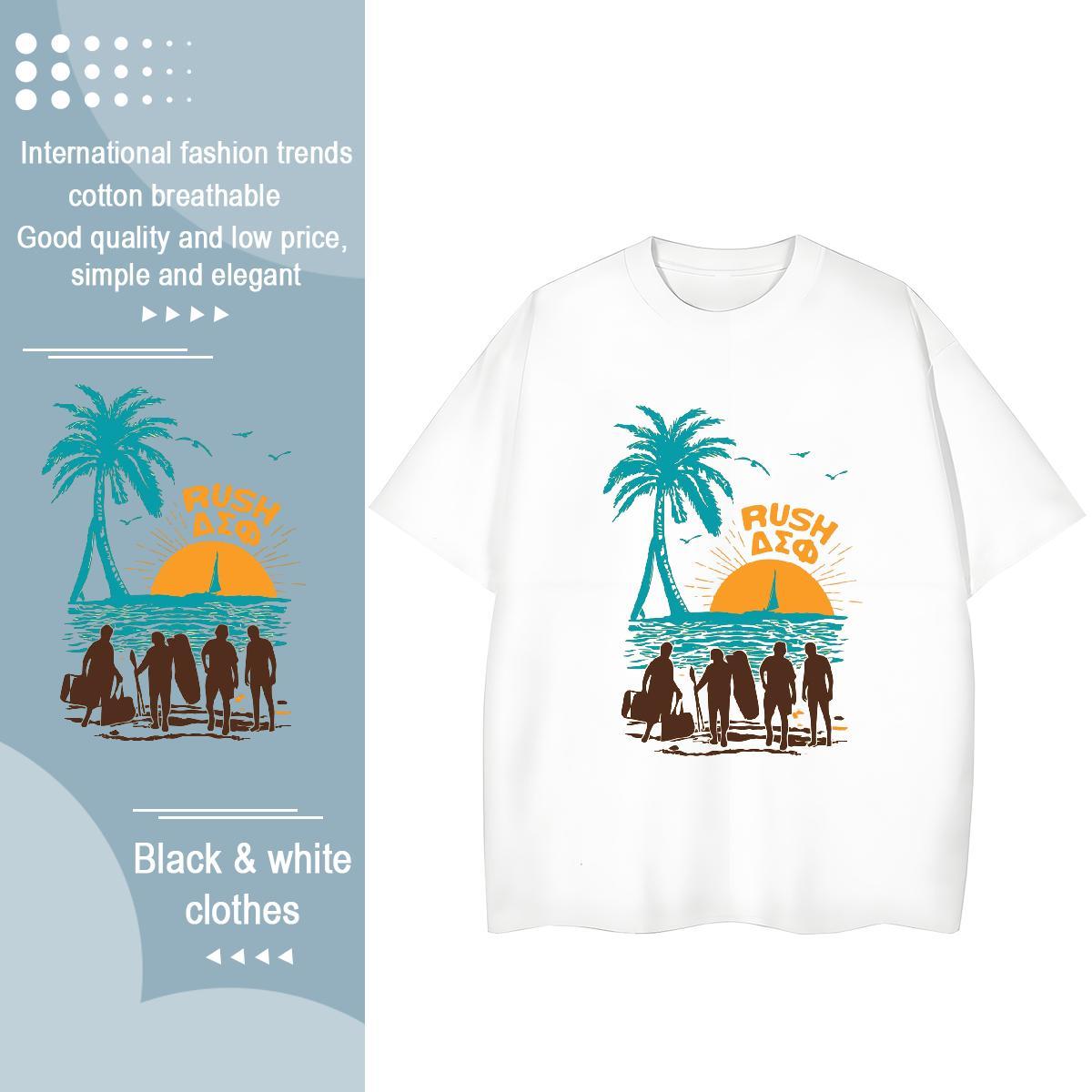 Designer Nice Women Tees 230g Cotton beach Spring Summer T shirt O Neck Short Sleeves Black Oversized Tees Shirts