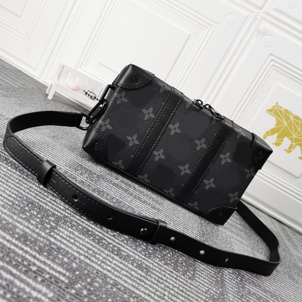 M45671 designer men bags leather coated canvas crossbody sling soft box bag trunk wallet high quality fashion shoulder cross body man classic casual handbag DB7147