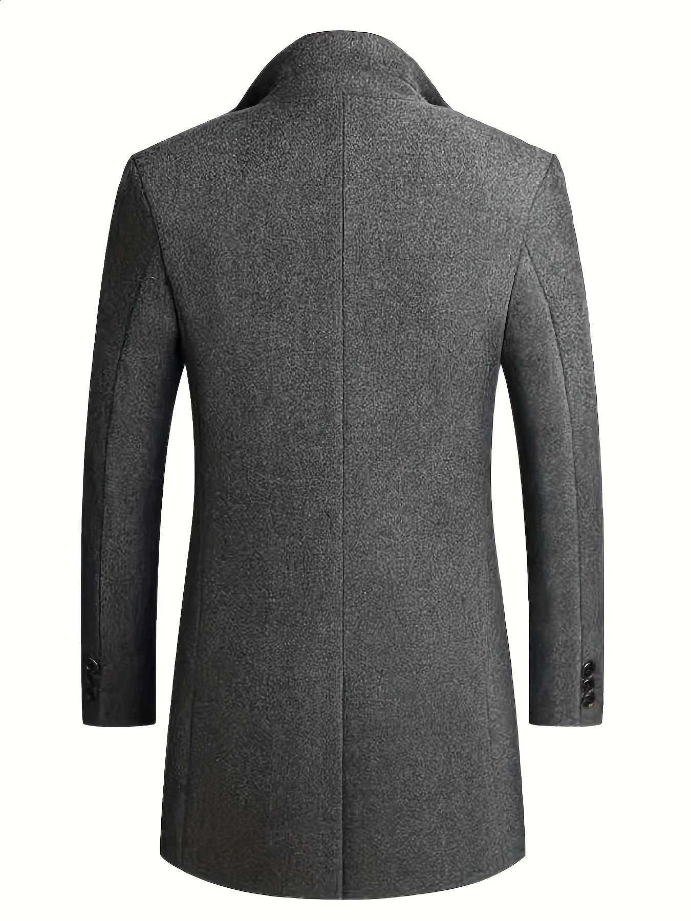 Autumn and winter mens casual wool coat fashionable cotton windproof jacket mens medium length jacket jacket 240829
