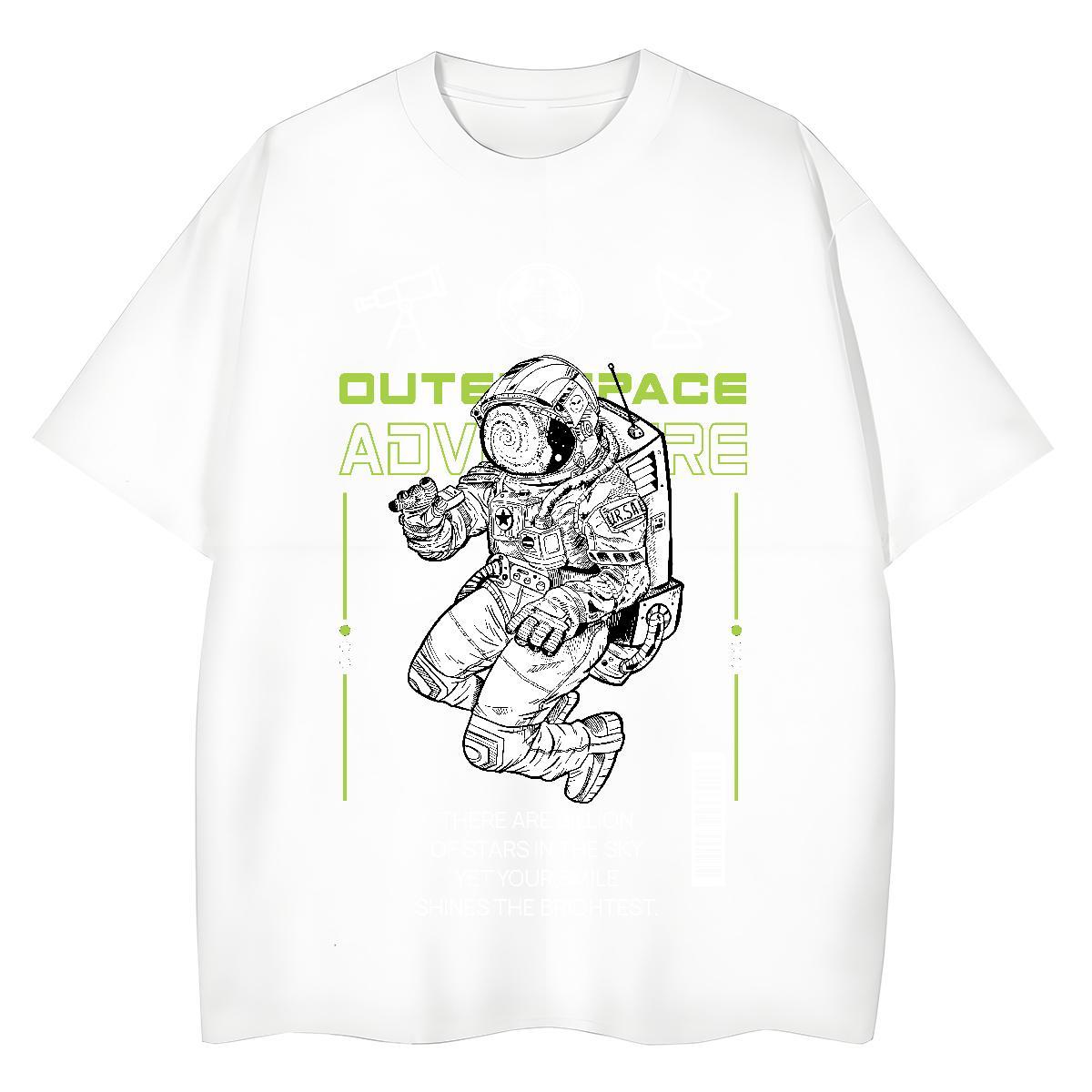 Comfortable Women Tees 100% Cotton 230g planet Hip Hop Street T-Shirts for Women Short Sleeve O-Neck Custom Cartoon Polos