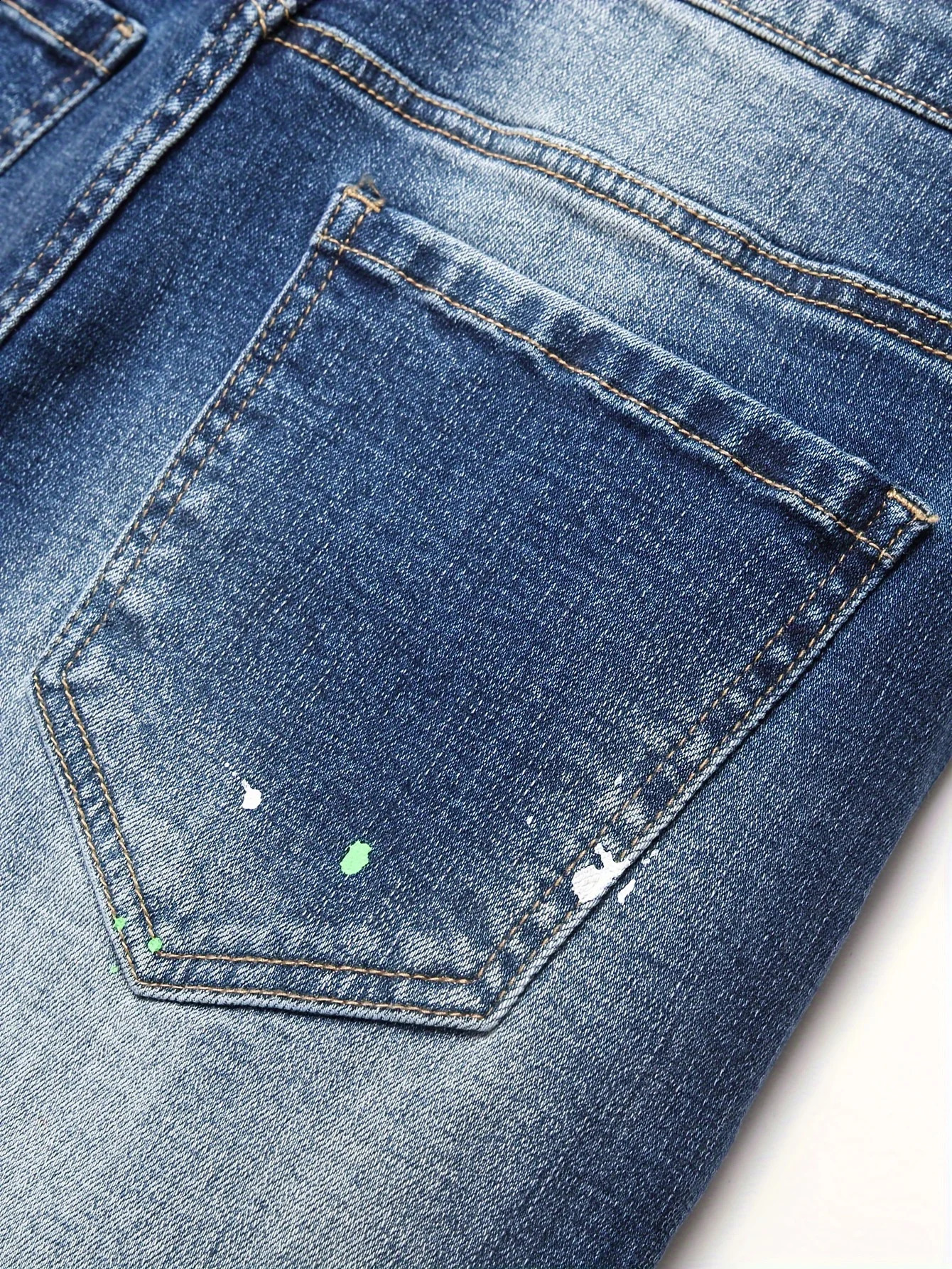 Mens y2k stretch denim jeans tear tight letter printed elastic waist casual pants mens eyelets slim fit denim hip-hop Trouser 240829