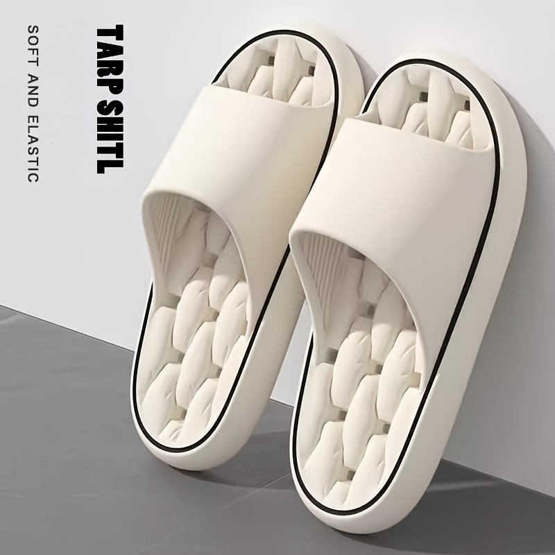 EVA Solid Color Pillow Slides, Lightweight Flat Soft Sole Home Shower Slides, Quick Drying Beach Slides