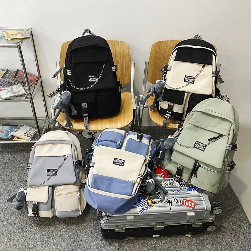 2024 Fashion Schoolbag Female Student Backpack Large Capacity Boy Computer Bag Femal School Travel 240829