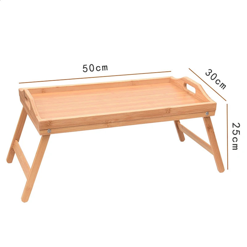 Bamboo Bed Tray Table with Folding Legs Handle Foldable Serving Laptop Tray Snack Tray Breakfast Tray Bed Table Drawing Table 240828