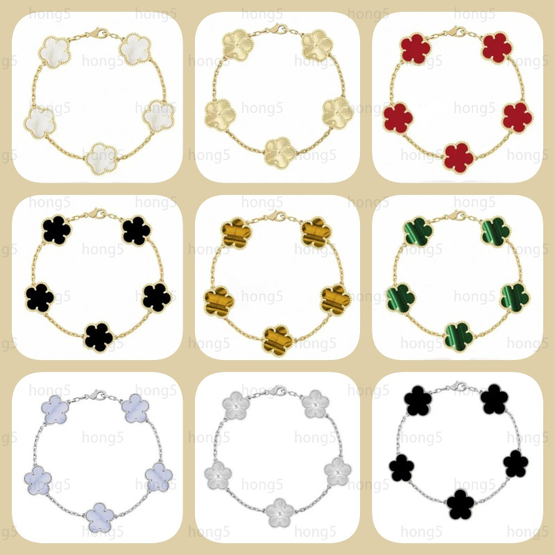 Classic clover bracelet charm designer bracelet women men 18K gold silver plated agate shell leaf luxury bracelets designer jewelry diamond wedding gift ho02