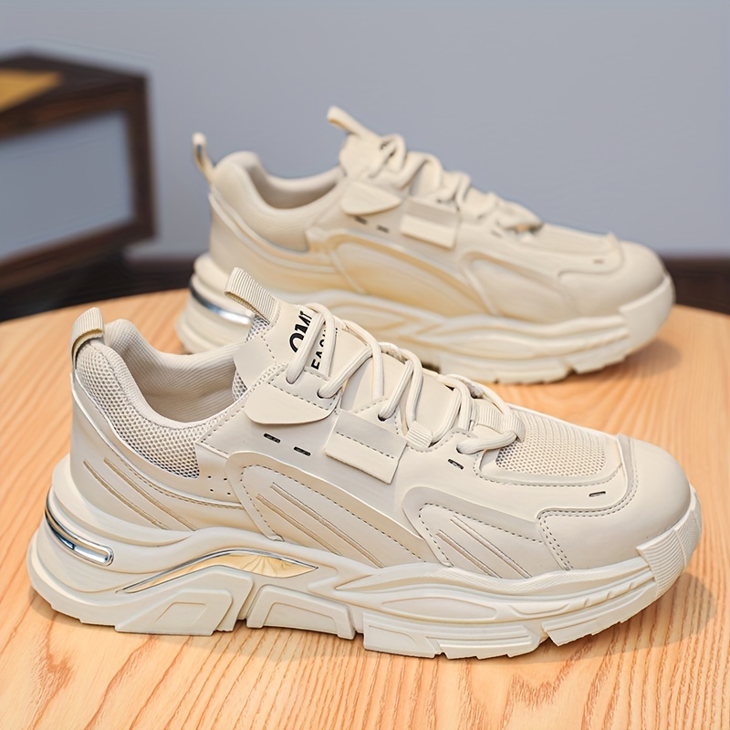 Breathable Chunky Sneakers for Men - Comfy Non-Slip Lace Up Shoes for Outdoor Activities