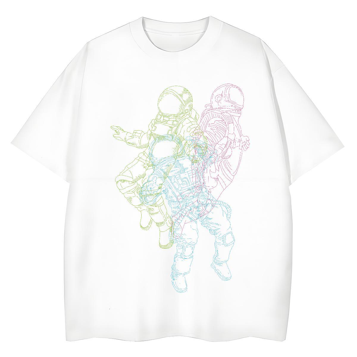 5A Women Tees 230g Pure Cotton planet Street Casual Womens T Shirts Breathable Short Sleeve DIY Anime Printed Clothes