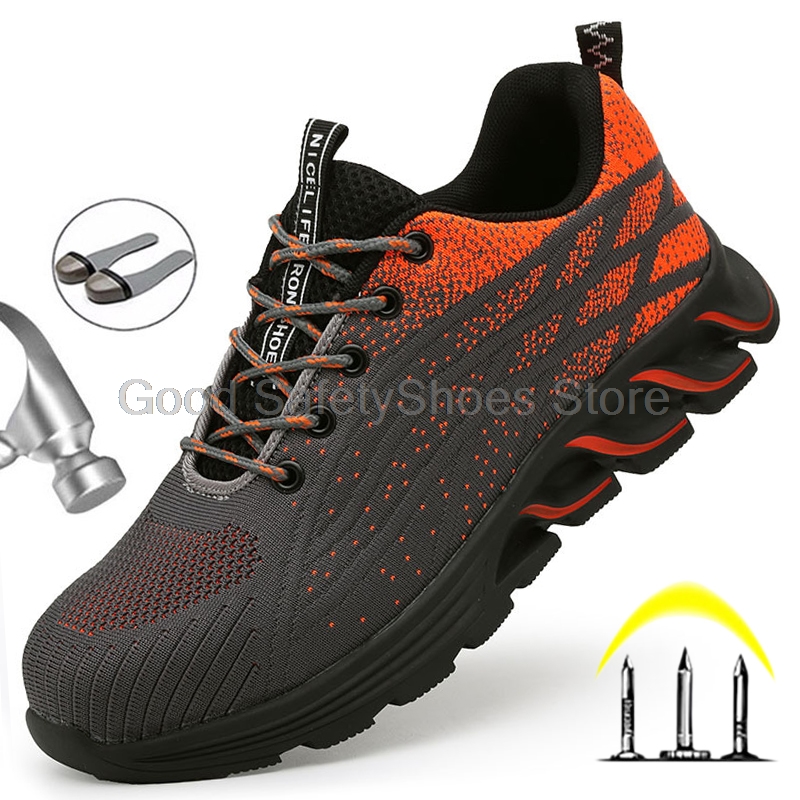 Toe Steel Puncture-Proof Work Sneakers Men Safety Breathable Men's Boots Shoes 1ea3 's