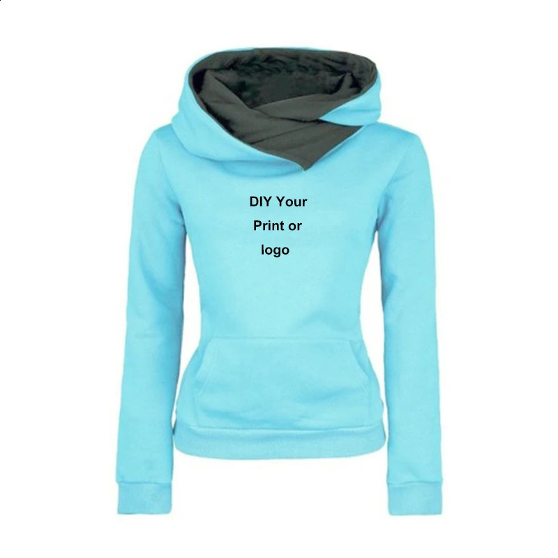 Womens Customized Pure Hoodie Sportswear Clothing Casual Zipper Top 240827