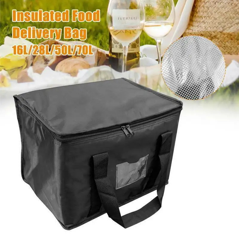 Insulated cooler bag beverage storage large frozen cold lunch food box zipper picnic tin foil panel reappas 240828