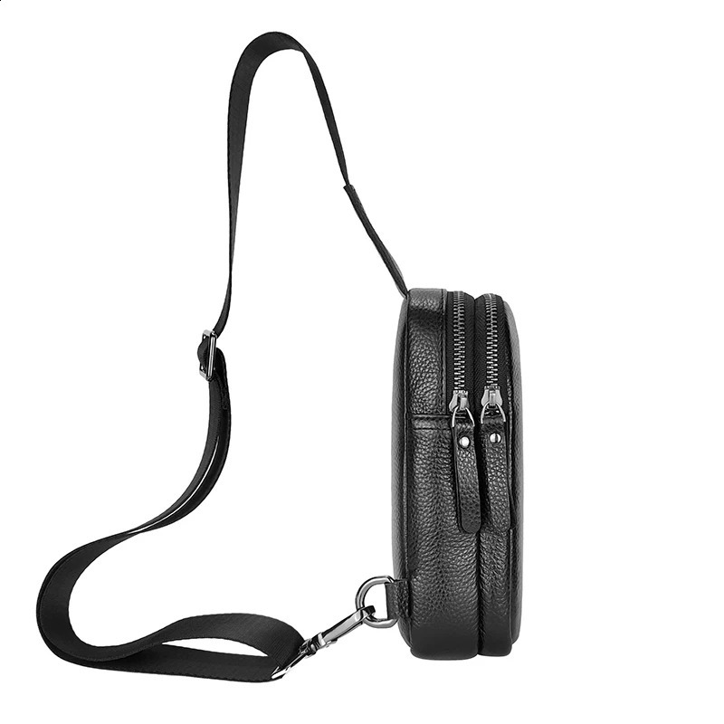 Mens Leather Small Crossbody Bag Shoulder Sling Bag Women Daypacks Chest Bag for Fishing Travel Hiking Backpacks Outdoor Sports 240829