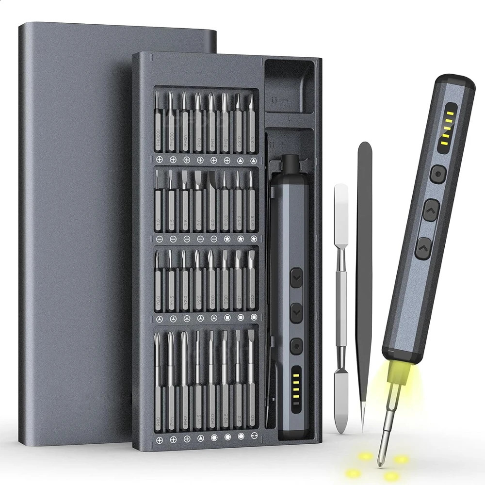 68in1 Precision Electric Screwdriver Kit Mini Power Repair Tool 5 Torque Setting 64 bit Magnetic S2 Bit Suitable for iPhone Watch PC 240828