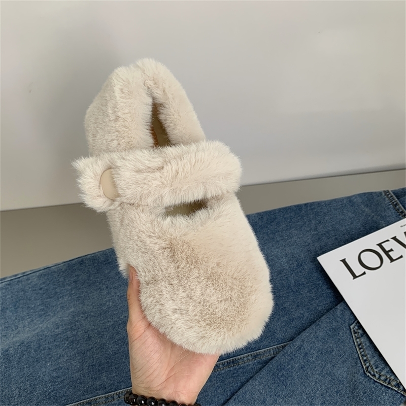 Grandma Shoes casual womens sports shoes soft shallow mouth dress flat bottomed womens coat fur autumn round toe autumn solid rubber 240827