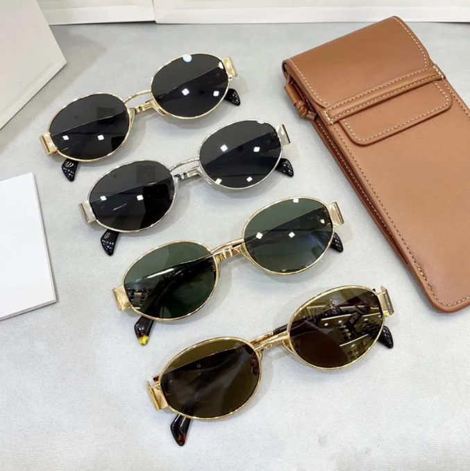 Sunglasses Triomphes for women designer sunglasses mens glasses oval frame mirror alloy shades goggle Lunette de Soleil womens sungl