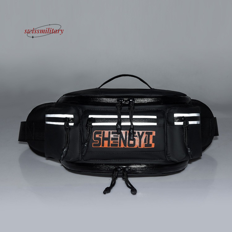 Swissmilitary Trendy waist night riding chest motorcycle equipment storage, crossbody knight bag, men's and women's sports waterproof backpa