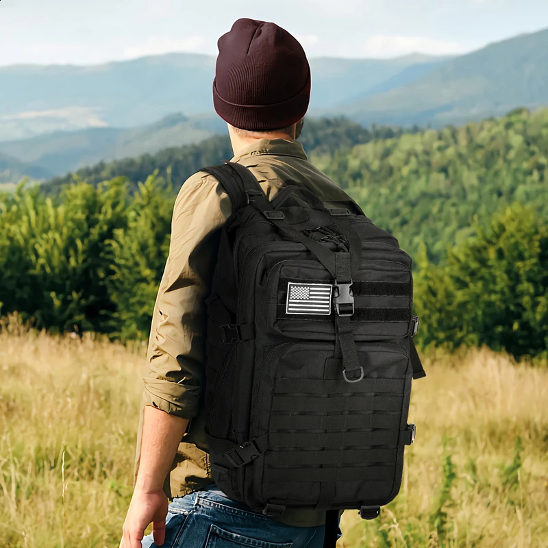 Outdoor Backpack Molle Bag 45L Waterproof Daypack 3 Day Bug out Backpacks 240829
